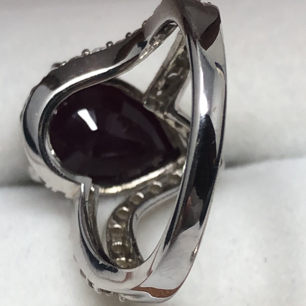 Ruby Ring Pear Shape Gemstone Sterling Silver Dk9… - image 6